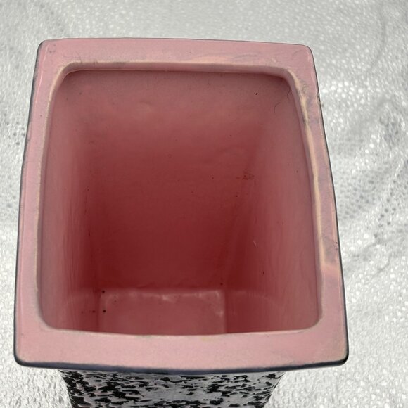 VTG McCoy‎ Pottery Vase Pink Black Speckled Ceramic Mid-Century Modern Signed - Picture 11 of 14